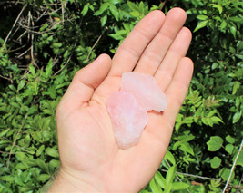 2 x Natural Rough Rose Quartz Crystal: Specimen Raw (Healing Reiki Love Stone) - £9.35 GBP