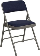 Flash Furniture 2 Pack HERCULES Series Curved 2 Pack, Navy Fabric/Gray F... - £103.66 GBP