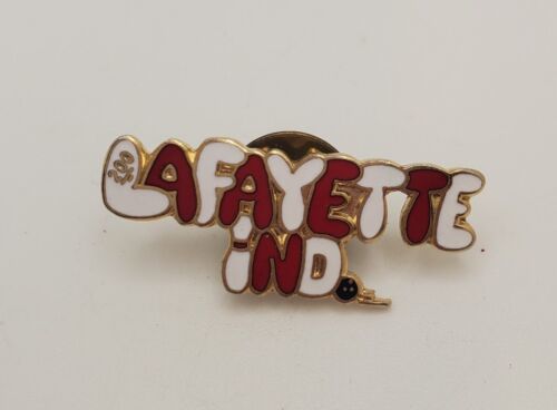 Lafayette Indiana Bowling 200 Score Travel Lapel Hat Vest Pin Pinchback - $14.65