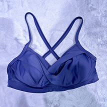 Athleta Swim Twister Bikini Bra Top Navy Blue Underwire Padded Womens 34... - $39.59