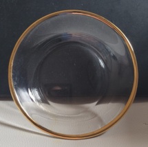 Clear Glass Roll Biscuit Saucer &quot;Gold Tone Rim&quot; Dinner Tabletop Decorati... - $9.99