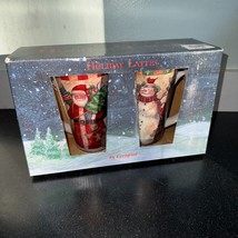 Certified International Latte Mugs Susan Winget Holiday Santa Snowman Ch... - $29.69