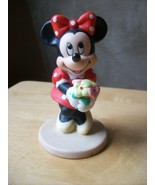 Disney Minnie Mouse Holding Flowers Porcelain Figurine - $34.28 CAD