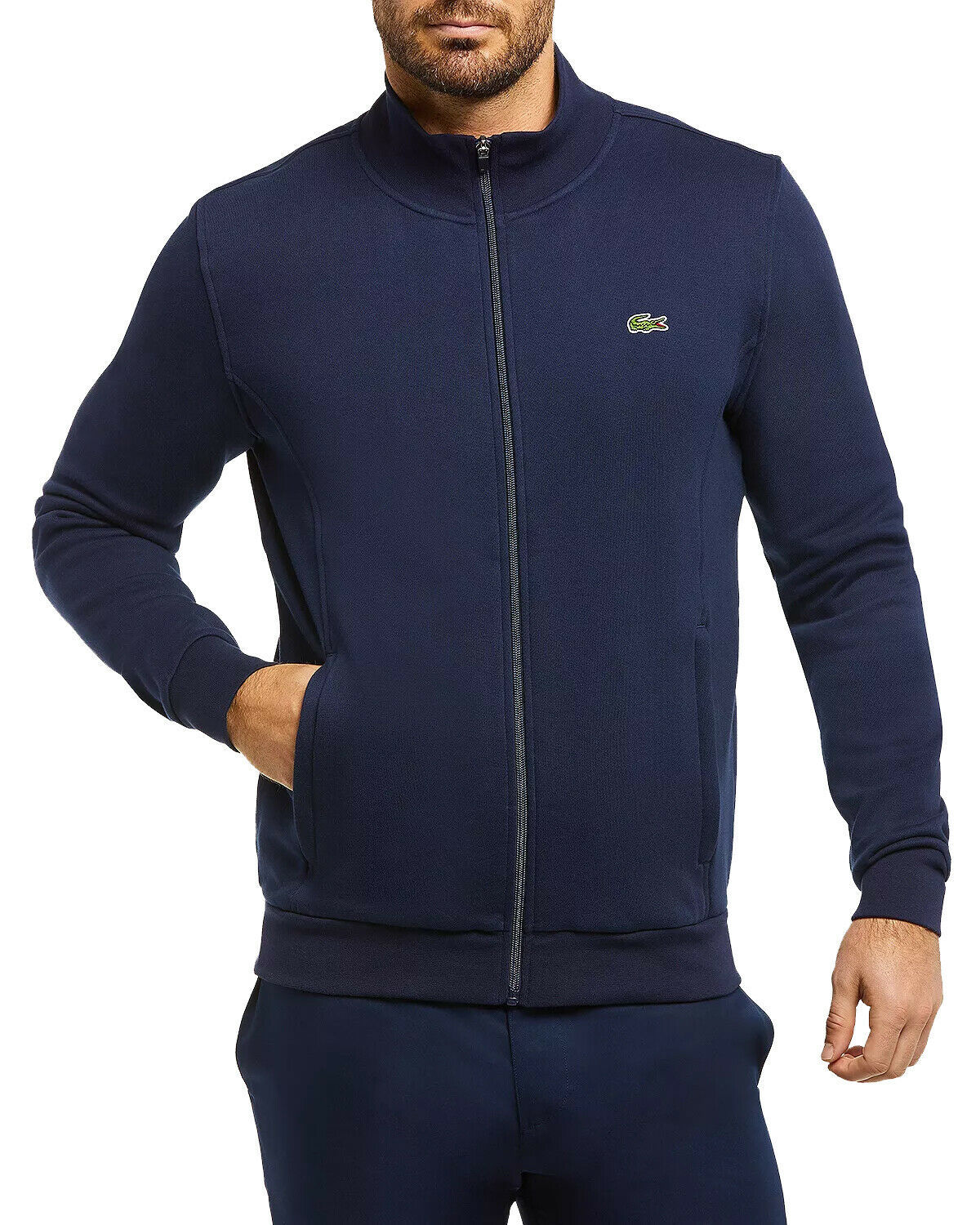 Lacoste Mens Navy Blue Cotton Fleece Full Zip Sweatshirt, 3XL XXXL FR 8 3472-9 - £100.89 GBP