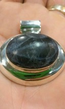 Large Taxco .925 Sterling Silver Blue Marble Pendant - Free Shipping ! - £51.94 GBP