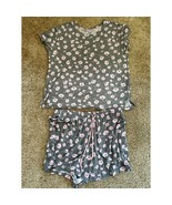 Joyspun Pajama Set Sleepwear Floral Print Lounge Wear Shorts Gray Pink S... - $532.19 MXN