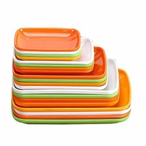 Rectangle 4pcs Set Unbreakable A5 Melamine Food Plate Dish Saucer Dinner... - £18.61 GBP