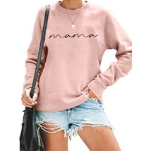 Womens Crewneck Sweatshirt Mama Letter Print Long Sleeve Loose Fashion P... - £42.35 GBP