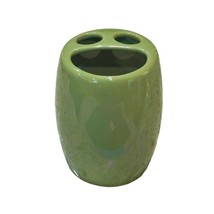 Sage Green Ceramic Toothbrush Toothpaste Holder Bathroom Accessory Allure 2005 - £6.28 GBP