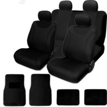 For Mercedes New Black Flat Cloth Car Truck Seat Covers With Floor Mats ... - $48.52