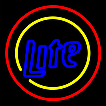 Miller Lite Two Sided Round Neon Sign - £558.64 GBP
