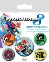 Super Mario - Mario Kart - Pack Of 5 Pin Badges - £5.91 GBP