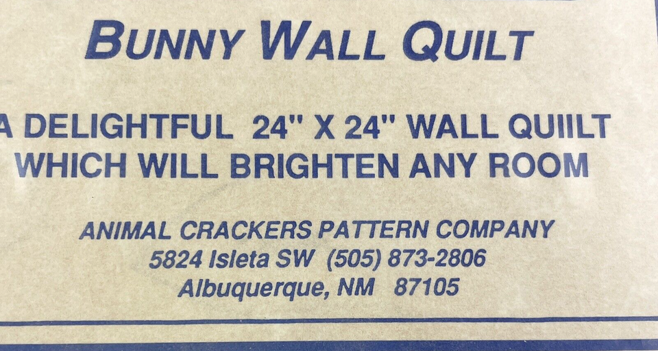 Animal Crackers Quilt Pattern Bunny Rabbits 24x24 in. Item image 2