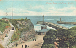 Whitby Yorkshire England~Khyber Pass &amp; PIERS~1905 Antique Postcard To Patchway - £5.45 GBP