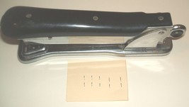 Vintage 1960s Aceliner Model 502 chrome/black functioning stapler &amp; staples - £19.67 GBP
