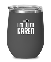 Wine Tumbler Stainless Steel Insulated  Funny I&#39;m With Karen Halloween  - £19.83 GBP