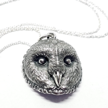 Owl Pendant Necklace 925 Sterling Silver 18&quot; Chain Barn Owl Jewellery &amp; Boxed - £46.16 GBP
