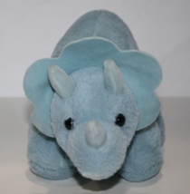 Kellytoy Blue Dinosaur 13&quot; Plush Soft Toy Triceratops 2019 Stuffed Dino Stand 6&quot; - £7.98 GBP