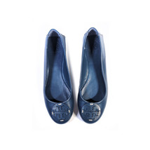 TORY BURCH Shoes 7 Teal Blue Leather Flexible Flats *EXCELLENT* - £118.67 GBP
