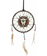 Ebros Native American Animal Spirit Buffalo Skull Dreamcatcher Wall Decor 6.5"Di - $27.99