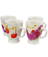 Gibson Home Bold Floral 17.4 oz Cup Set, Set of 4 Assorted Designs - $41.95