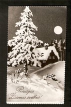 Old Photo of Postcard Christmas New Year Greetings Fir-Tree Winter Lands... - £4.87 GBP