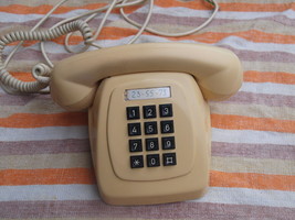 VINTAGE RARE ENTC LANDLINE PHONE IVORY COLOR MADE IN ALGERIA - $29.69