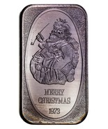 1973 MERRY CHRISTMAS - USSC Mint 1 oz. Silver Art Bar - $1,627.12 MXN
