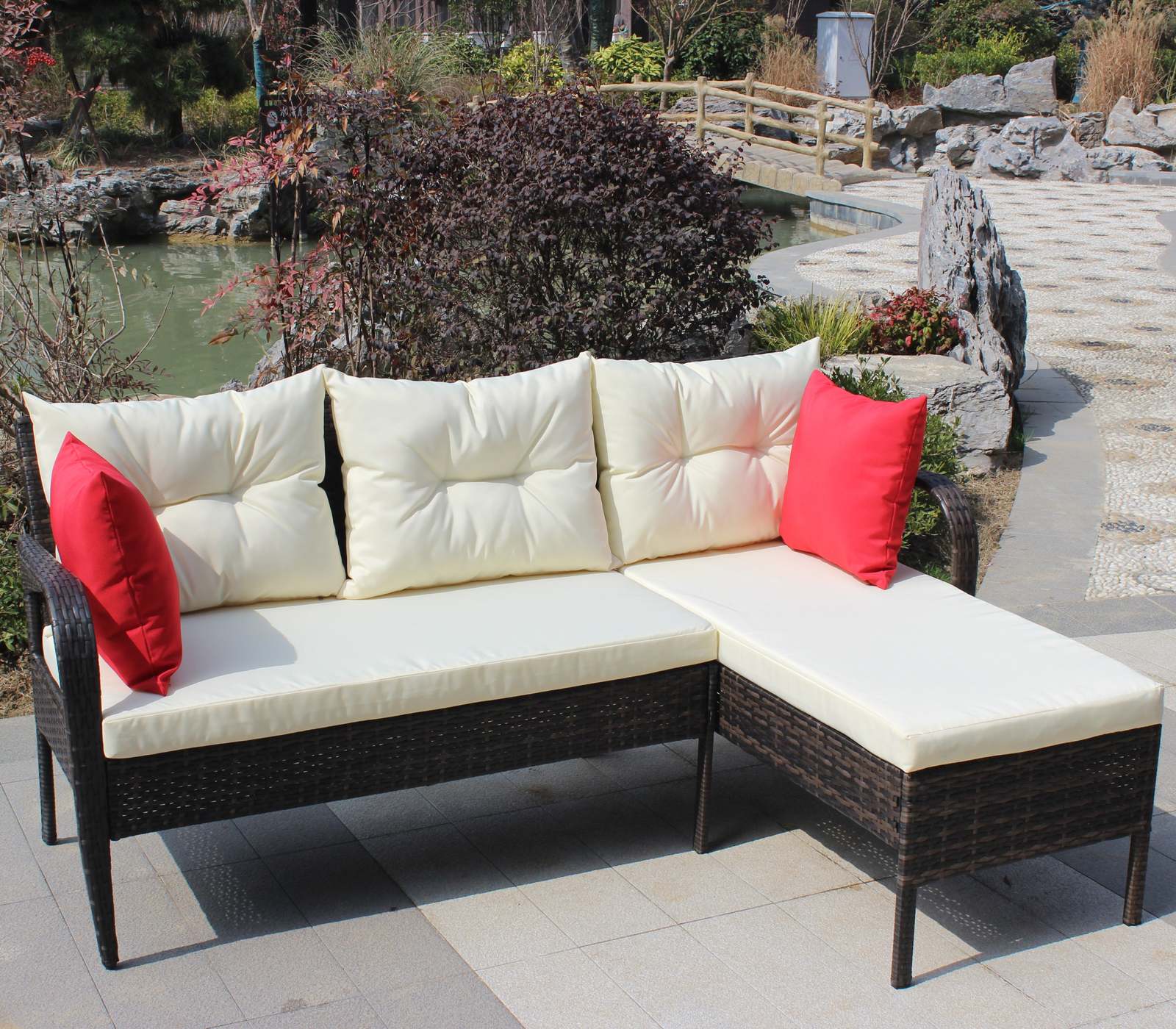 Wicker Patio Conversation Set - 2 Piece Beige - $238.99