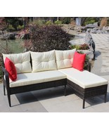 Wicker Patio Conversation Set - 2 Piece Beige - $4,550.25 MXN