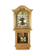 Bedford Clock Collection Classic 26 Inch Wall Clock in Golden Oak Finish - £97.54 GBP