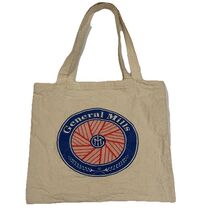 General Mills Small Cotton Tote Old Logo Red Blue 13x14 in Reusable Shop... - $20.90 CAD
