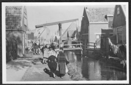 Volendam, Holland RPPC People &amp; Businesses by Canal Photo Postcard - £9.64 GBP