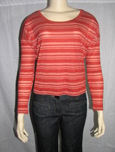 FOREVER 21 STRIPED KNIT TOP RUST SIZE LARGE - $11.99