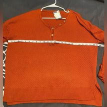 Mountain Valley Trading Button V-neck Sweater Orange Large NWT image 4