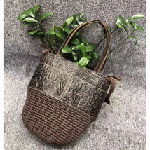 Vintage Pea Bag Niche Design Handbag Hand-Woven Stitching Leather Women&#39;... - £68.73 GBP