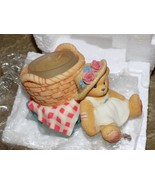 Cherished Teddies 1998 Girl W/Basket Candle Holder MIB HTF - $801.05 MXN