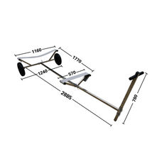 Stainless Steel Boat Launching Trailer Hand Dolly for Inflatable with 16” Wheels image 9