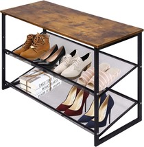 3-Tier Tilting Adjustable Freestanding Shoe Rack 6-Pairs 25.2 In Length For - £38.53 GBP