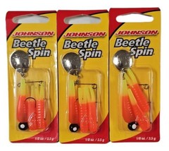 Johnsons BSVP1/8-FOC Original Beetle Spin 1/8 oz Red/Yellow Lot Of 3 New - £14.07 GBP