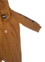 Carhartt Baby Hooded Coverall Tan Brown 24M Zip One Piece Outfit image 3