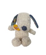 Hallmark Peanuts Snoopy Plush Blue Denim Ears Nose Comic Strips Inside E... - $34.65