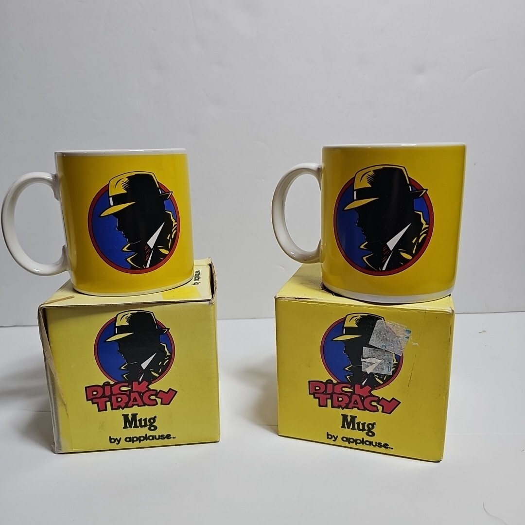 2- Disney Dick Tracy 12 oz Coffee Mug Cup by Applause In Original Boxes - $21.78