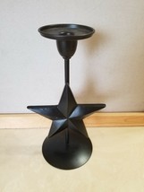 Black Metal Star Country Tapered Candle Holder Primitive Farmhouse Decor - £7.11 GBP