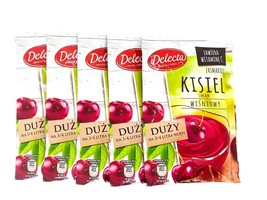 DELECTA KISIEL European hot jelly treat: CHERRY 5pc.FREE SHIPPING - $225.61 MXN