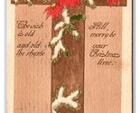 Large Letter T Christmas Time Poinsettia Flowers DB Postcard H29 - £2.31 GBP