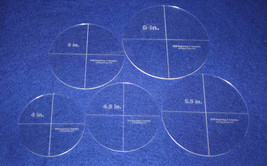 5 Piece Circle Set  4&quot;,4,5&quot;, 5&quot;, 5.5&quot;, 6&quot;  1/8&quot;  Acrylic - Quilting Temp... - $29.97
