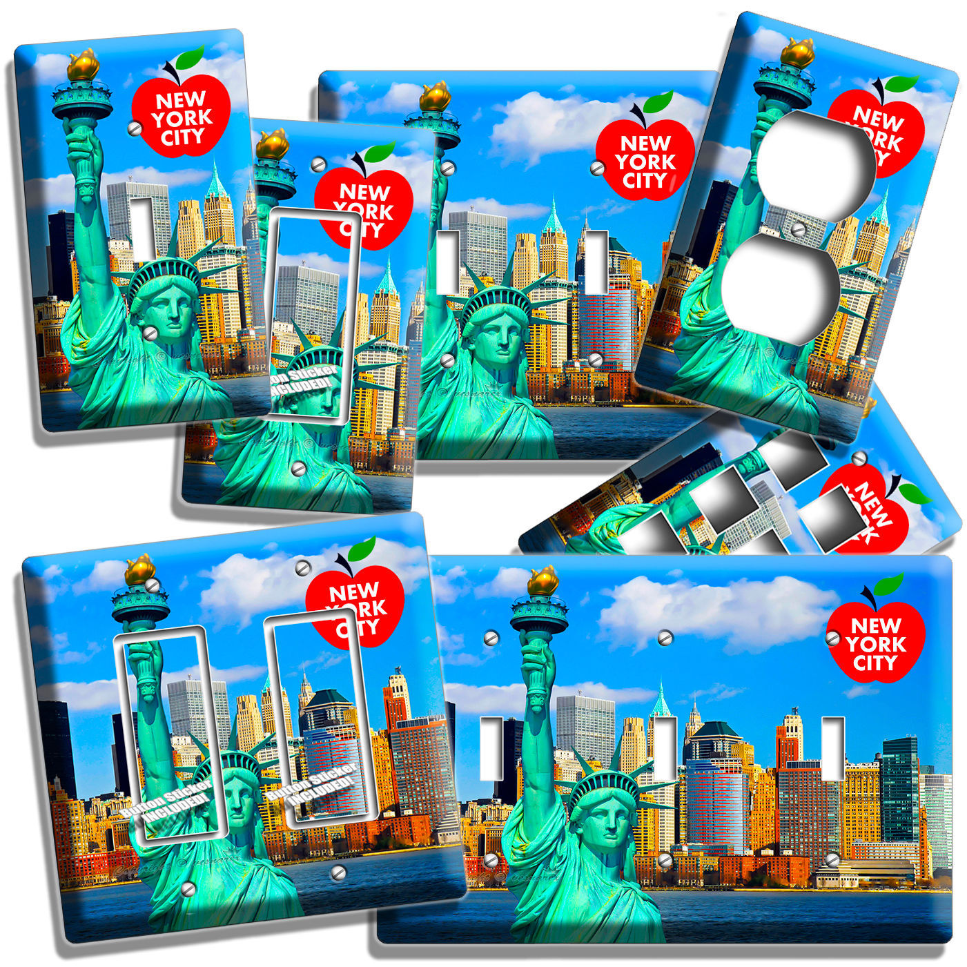 NYC NEW YORK CITY STATUE OF LIBERTY LIGHT SWITCH OUTLES WALL PLATE OFFICE DECOR