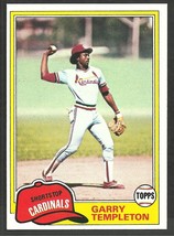 St Louis Cardinals Garry Templeton 1981 Topps Baseball Card 485 nr mt - £0.48 GBP