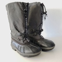 SOREL Women&#39;s Boots Snowlion Waterproof Snow Winter Felt GREY PATTERN Si... - $24.70